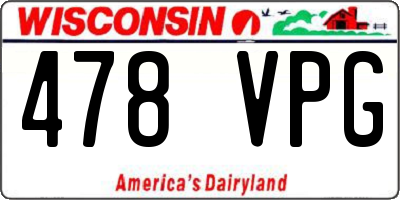 WI license plate 478VPG