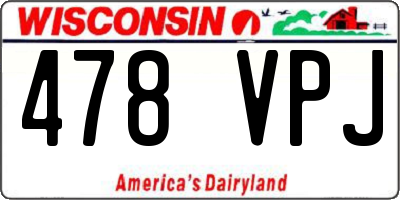 WI license plate 478VPJ
