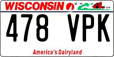 WI license plate 478VPK