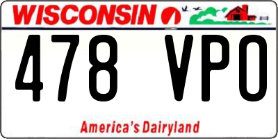 WI license plate 478VPO