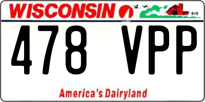 WI license plate 478VPP