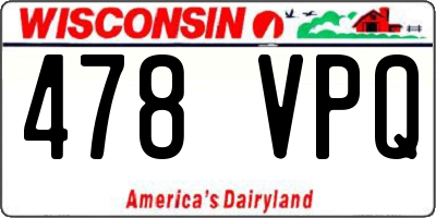 WI license plate 478VPQ