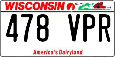 WI license plate 478VPR