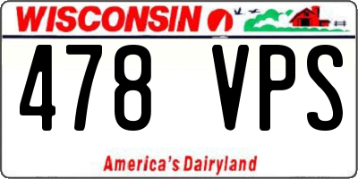 WI license plate 478VPS