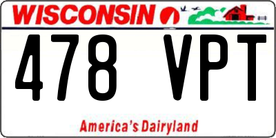WI license plate 478VPT