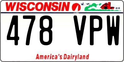 WI license plate 478VPW