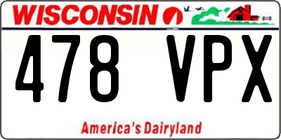 WI license plate 478VPX