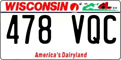 WI license plate 478VQC