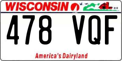WI license plate 478VQF