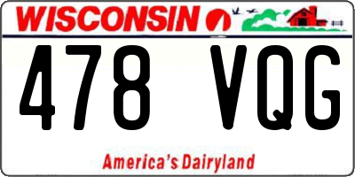 WI license plate 478VQG