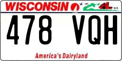 WI license plate 478VQH