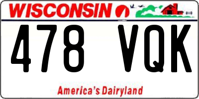 WI license plate 478VQK