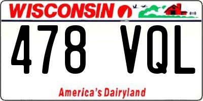 WI license plate 478VQL