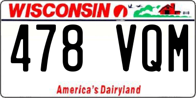 WI license plate 478VQM