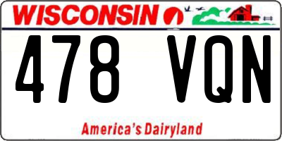WI license plate 478VQN