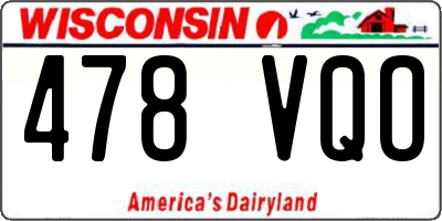 WI license plate 478VQO