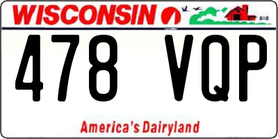 WI license plate 478VQP