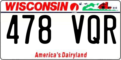 WI license plate 478VQR