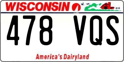 WI license plate 478VQS