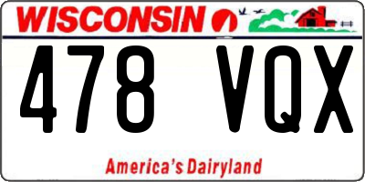 WI license plate 478VQX