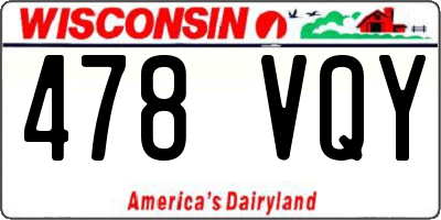 WI license plate 478VQY