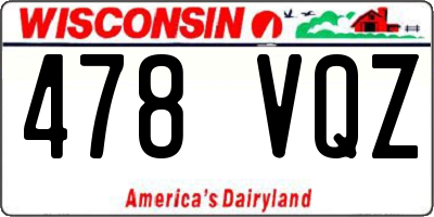 WI license plate 478VQZ