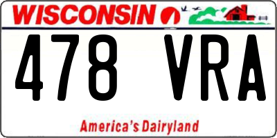 WI license plate 478VRA