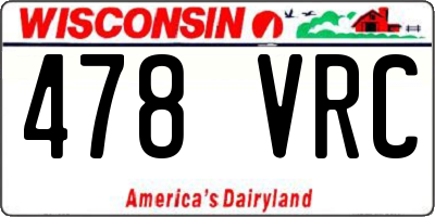 WI license plate 478VRC