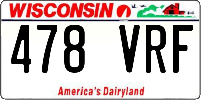 WI license plate 478VRF
