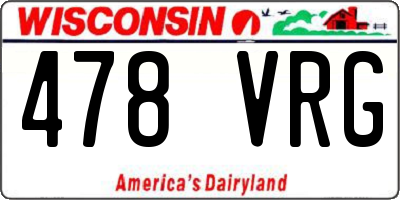 WI license plate 478VRG