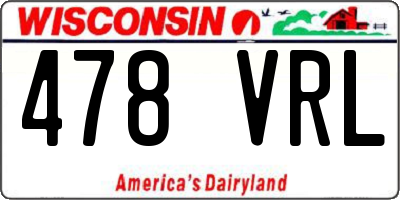WI license plate 478VRL