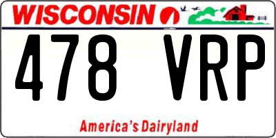 WI license plate 478VRP