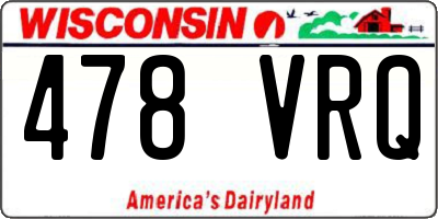 WI license plate 478VRQ