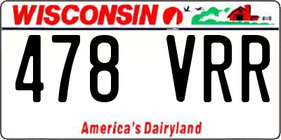 WI license plate 478VRR