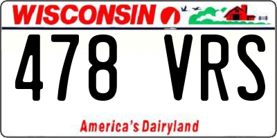 WI license plate 478VRS
