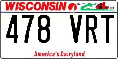WI license plate 478VRT