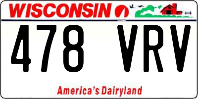 WI license plate 478VRV