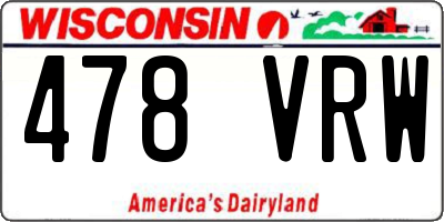 WI license plate 478VRW
