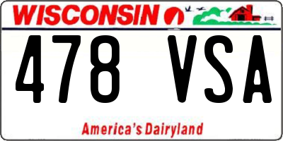 WI license plate 478VSA