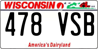 WI license plate 478VSB