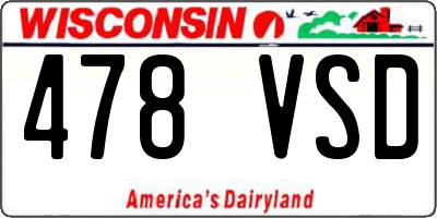 WI license plate 478VSD