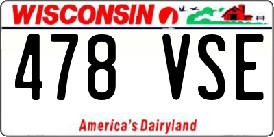 WI license plate 478VSE
