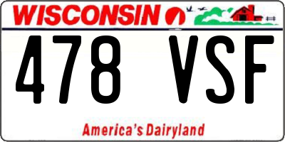 WI license plate 478VSF