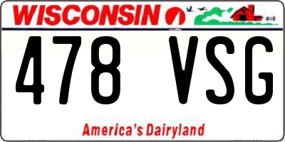 WI license plate 478VSG