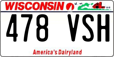 WI license plate 478VSH