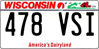 WI license plate 478VSI