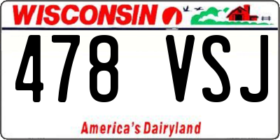 WI license plate 478VSJ