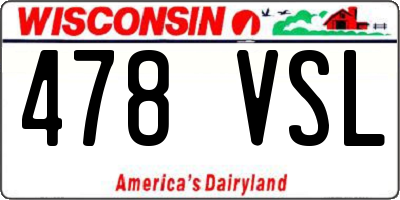 WI license plate 478VSL