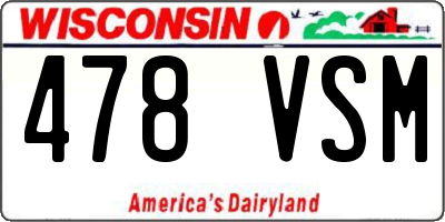 WI license plate 478VSM