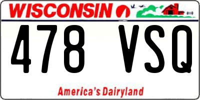 WI license plate 478VSQ